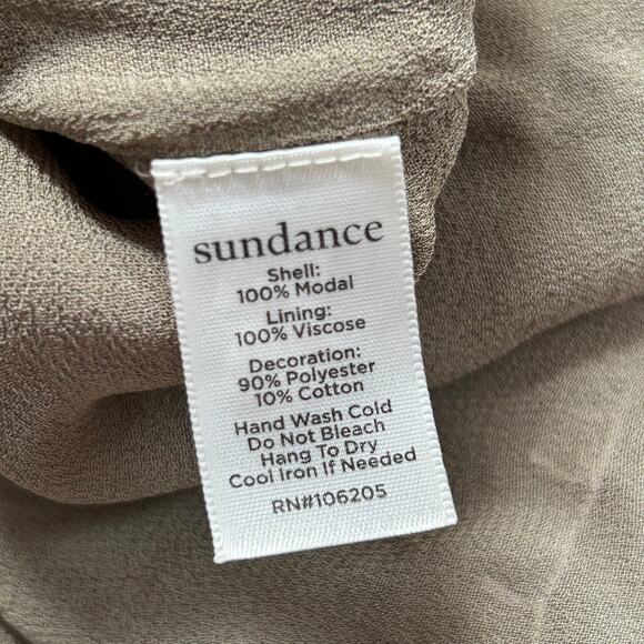 Sundance Olive Embroidered Boho Dress Tassel Detail Lined XS - Picture 7 of 8